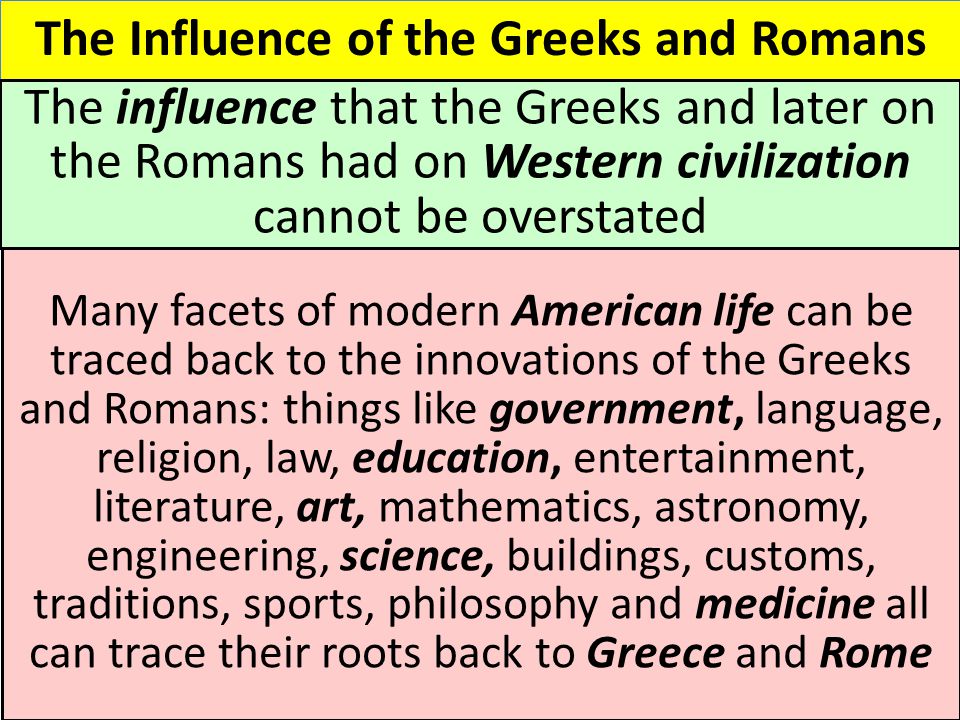 Greek influence in western culture
